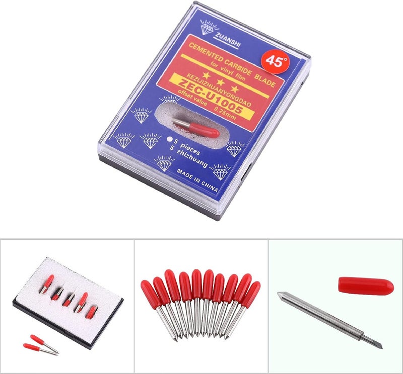 POCREATION Cemented Carbide Blade Set, 10 Pieces, 45 Degree Angle, for Film Cutting - Image 3